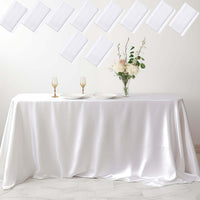 10 Elegant White Satin Tablecloths for Events tablecloths Luxurious Weddings