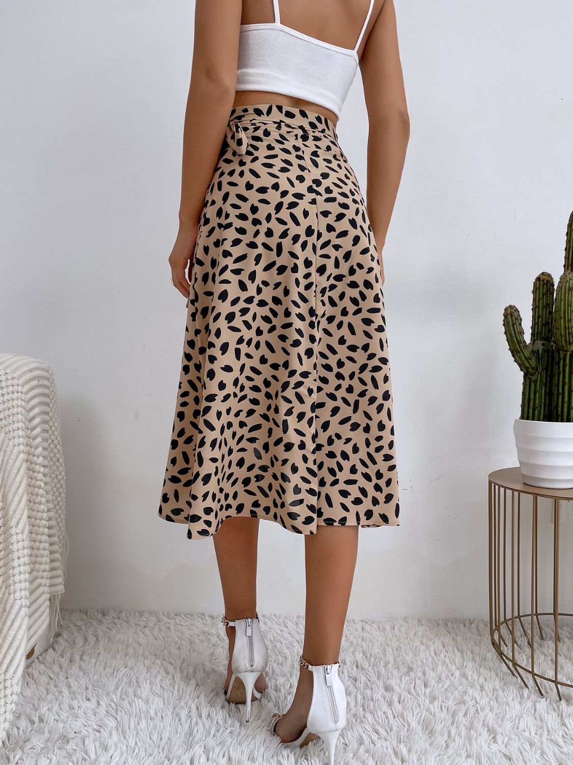 Tied Slit Printed Skirt Skirts Luxurious Weddings