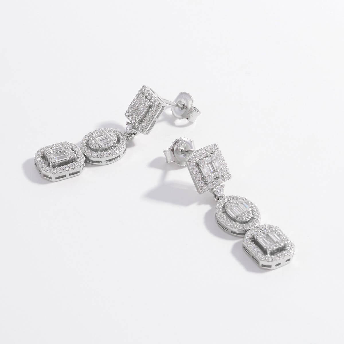 925 Sterling Silver Inlaid Zircon Earrings Earrings Luxurious Weddings
