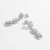 925 Sterling Silver Inlaid Zircon Earrings Earrings Luxurious Weddings