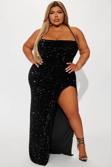 Tokyo Nights Sequin Gown - Black Dresses Luxurious Weddings
