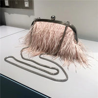 Feather Evening Crossbody Bag Pearl Handbags Luxurious Weddings