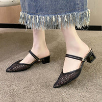 Point Toe Block Heel Sandals High Heels Luxurious Weddings