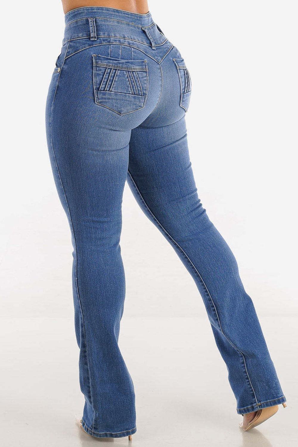 Bootcut High-Rise Buttoned Hip-Lift Jeans Jeans Luxurious Weddings