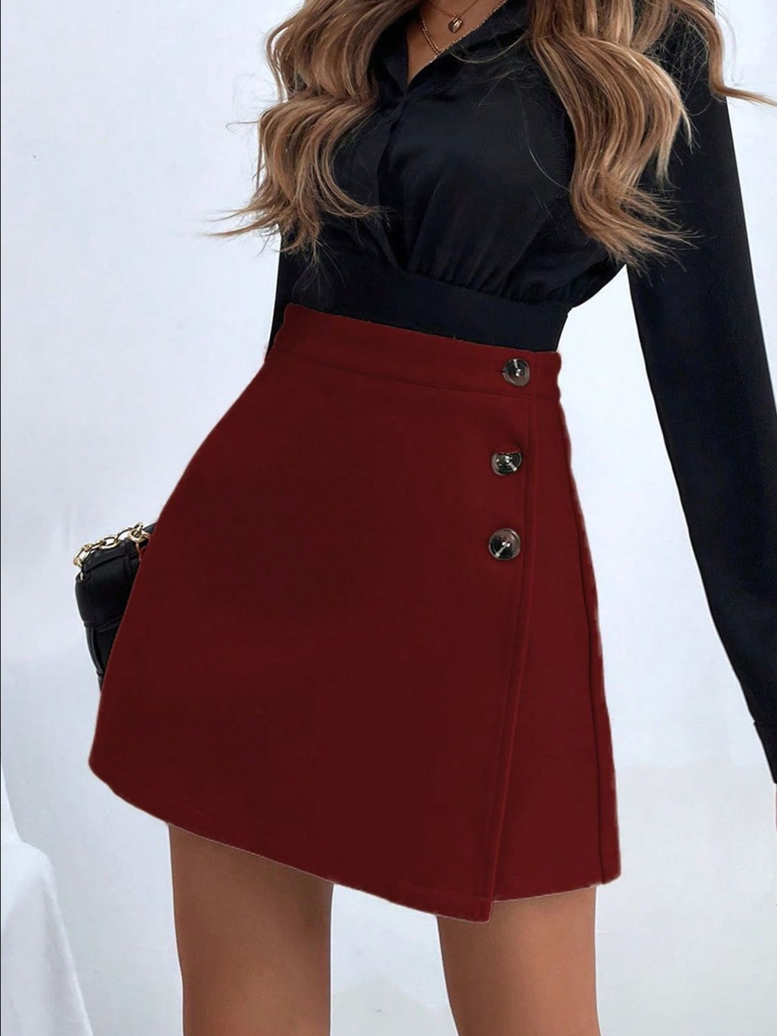 Buttoned Mini Skirt Skirt Suit Luxurious Weddings