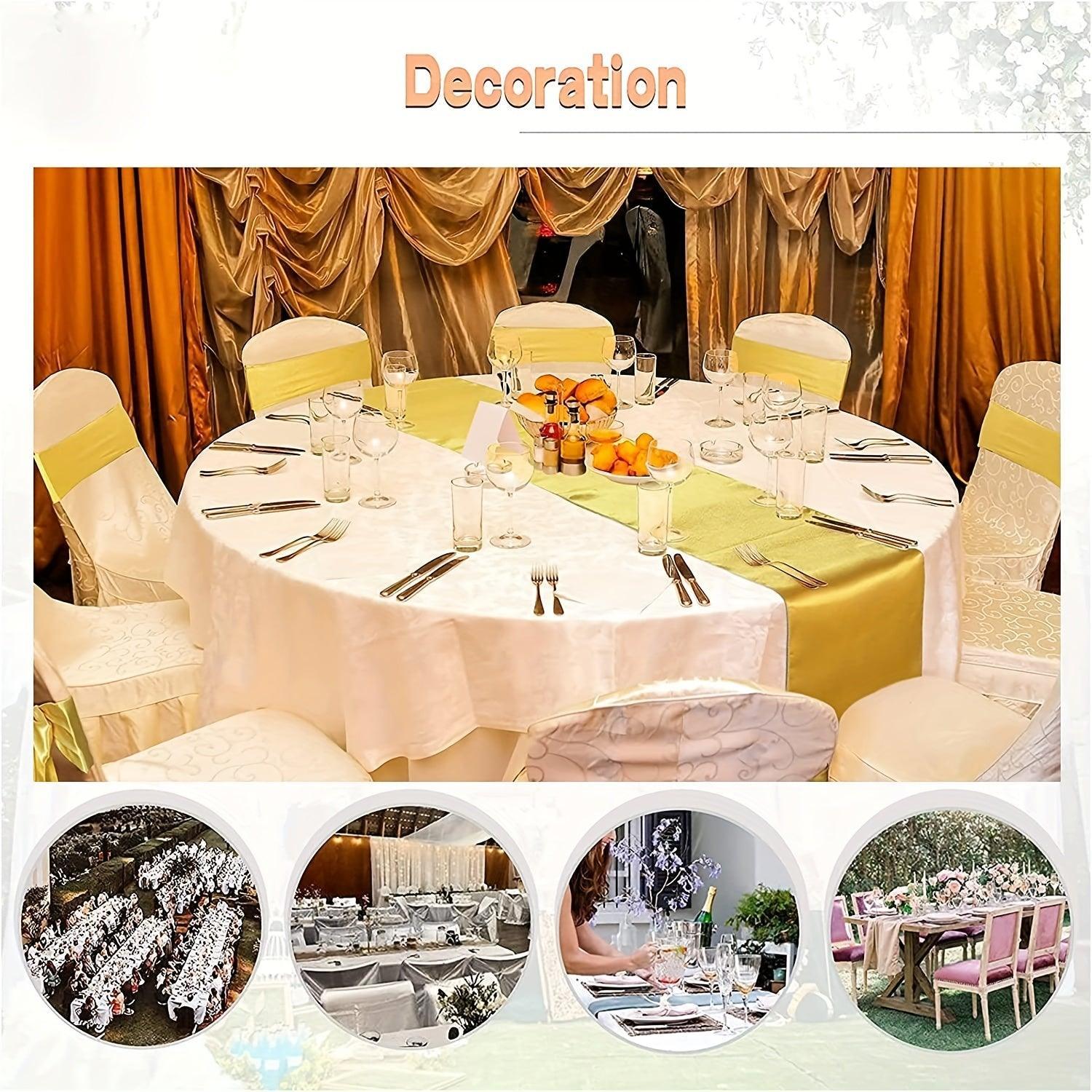 10-Pack Colorful Satin Table Runners Table Runner Luxurious Weddings