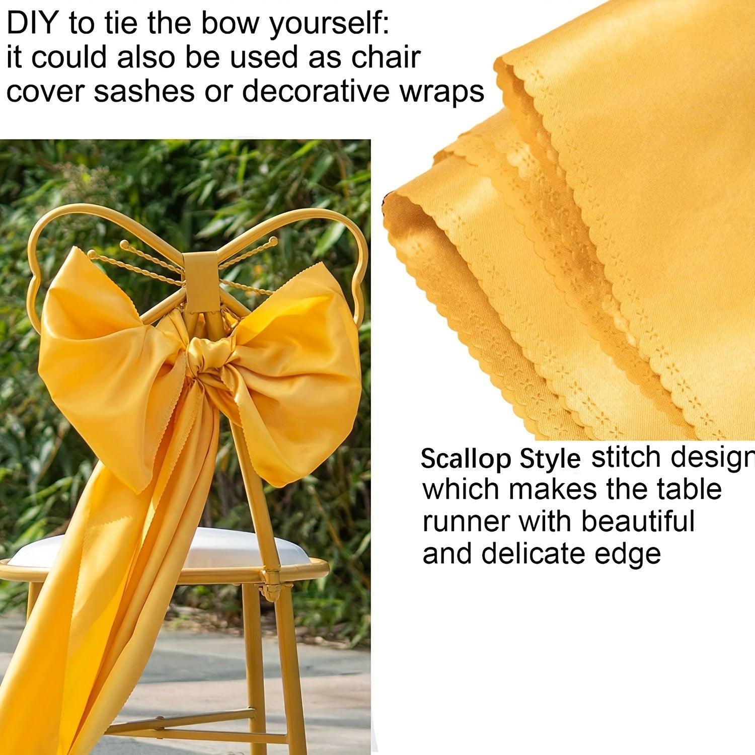 10-Pack Colorful Satin Table Runners Table Runner Luxurious Weddings
