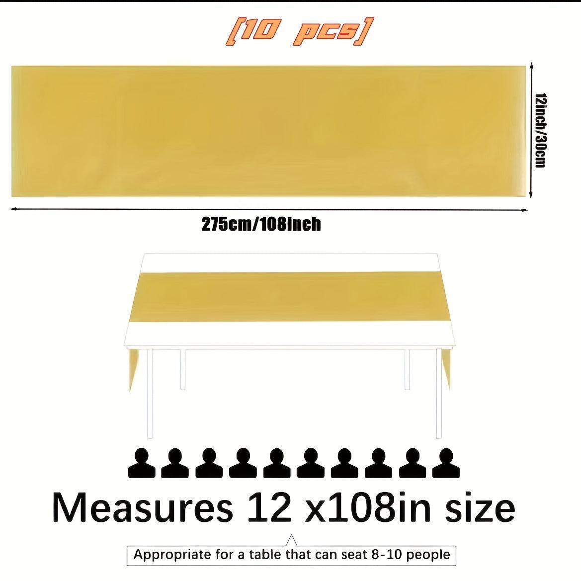 10-Pack Colorful Satin Table Runners Table Runner Luxurious Weddings