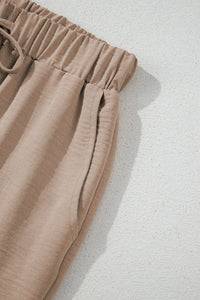 Button Down Vest and Drawstring Wide Leg Pants Set Matching Sets Luxurious Weddings