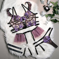 Embroidery Flowers Lace Lingerie Set Lingerie Luxurious Weddings