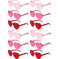 12Pcs Heart Shape RimlessSunglasses Luxurious Weddings