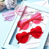 12Pcs Heart Shape RimlessSunglasses Luxurious Weddings