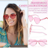 12Pcs Heart Shape RimlessSunglasses Luxurious Weddings