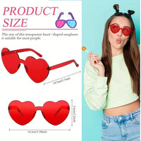 12Pcs Heart Shape RimlessSunglasses Luxurious Weddings