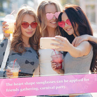 12Pcs Heart Shape RimlessSunglasses Luxurious Weddings