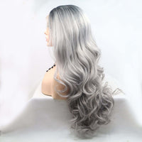 13*3" Lace Front Wigs Synthetic Long Wavy 24" 130% Density Lace front Luxurious Weddings