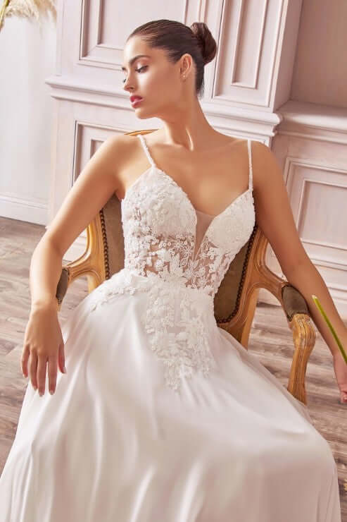 A-Line Chiffon Bridal Gown Wedding dress Luxurious Weddings
