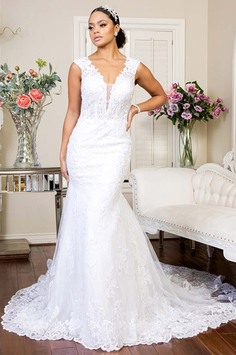 Exquisite Lace Mermaid Bridal Gown Mermaid Gown Luxurious Weddings
