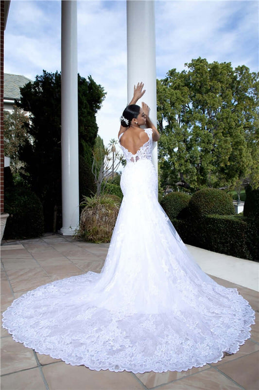 Exquisite Lace Mermaid Bridal Gown Mermaid Gown Luxurious Weddings