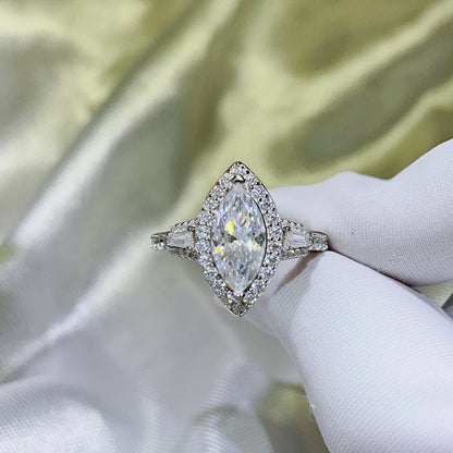 2 Carat Moissanite 925 Sterling Silver Ring Luxurious Weddings