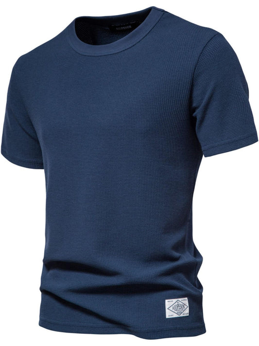 Men's Waffle-Knit Short Sleeve T-Shirt mens tshirts Luxurious Weddings