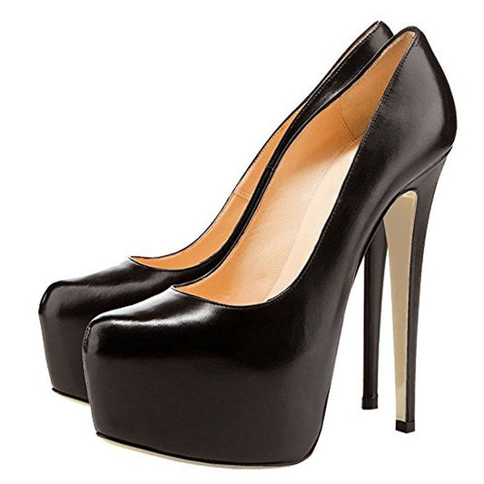 Round Toe Thick Platform Stiletto High Heels platform Luxurious Weddings
