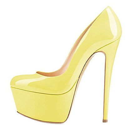 Round Toe Thick Platform Stiletto High Heels platform Luxurious Weddings