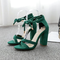 Strappy Green Criss Cross high heel sandals Luxurious Weddings