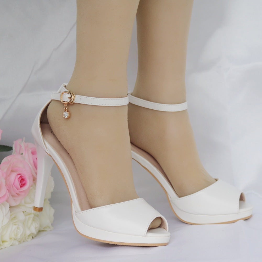 Stiletto High Heeled Open Toe Women's Sandals With A Buckle Strap Stiletto
