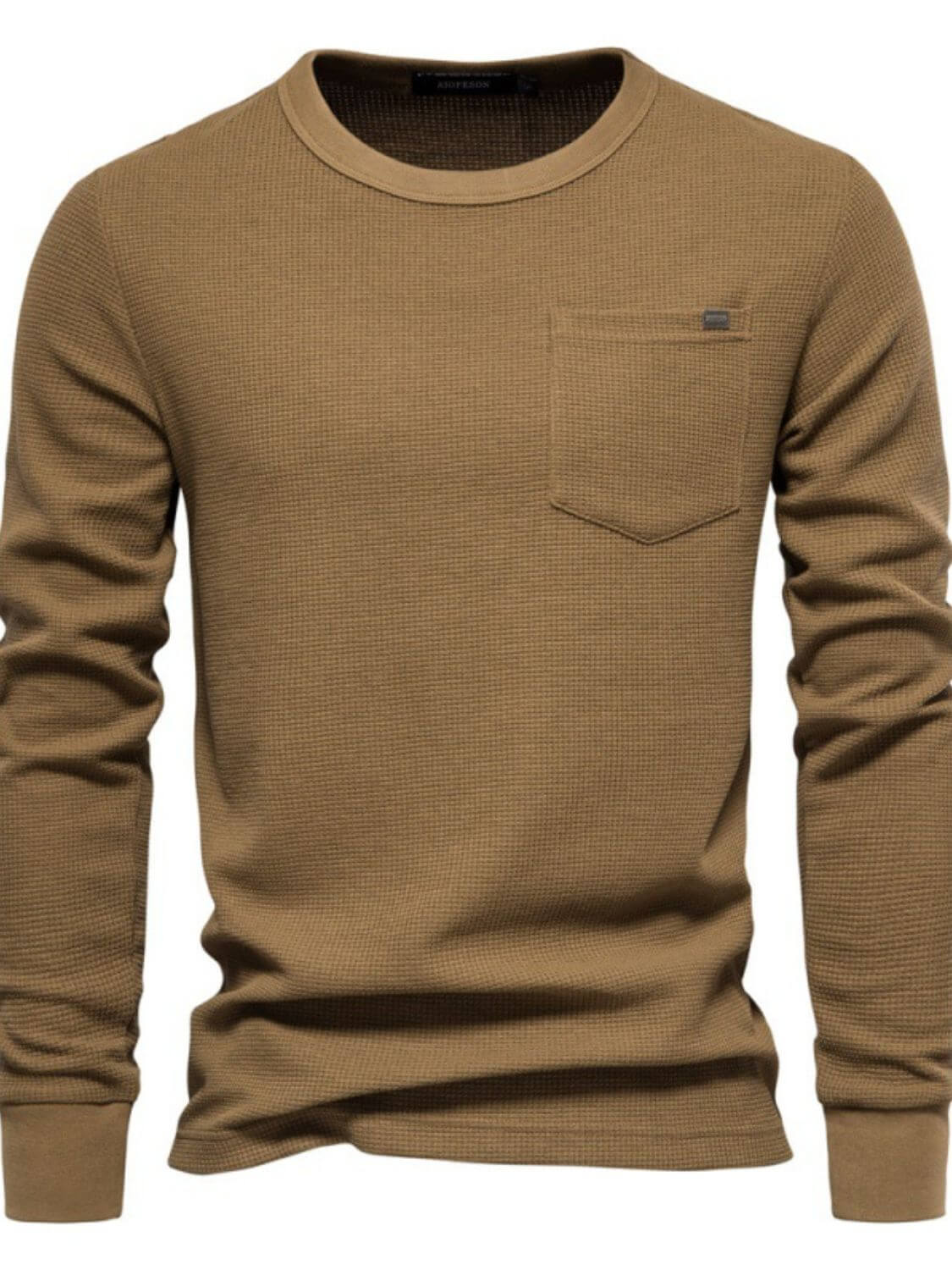 Men's Waffle-Knit Round Neck T-Shirt Men's Tshirts Luxurious Weddings