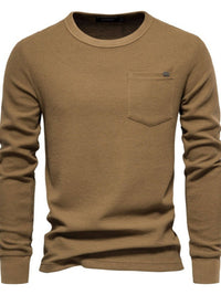 Men's Waffle-Knit Round Neck T-Shirt Men's Tshirts Luxurious Weddings