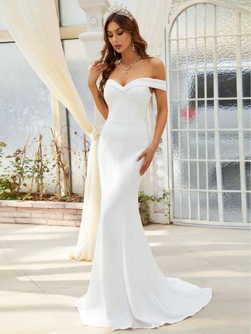 Teresa Off Shoulder Tube Mermaid Hem Wedding Dress Wedding Dresses Luxurious Weddings