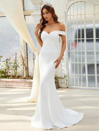 Teresa Off Shoulder Tube Mermaid Hem Wedding Dress Wedding Dresses Luxurious Weddings