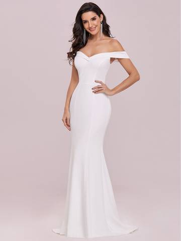 Teresa Off Shoulder Tube Mermaid Hem Wedding Dress Wedding Dresses Luxurious Weddings