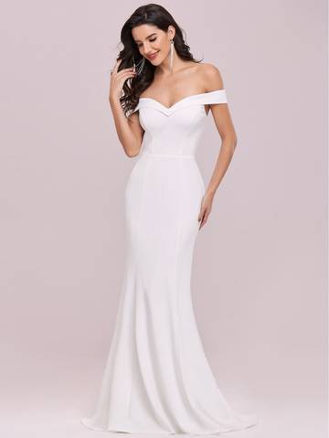 Teresa Off Shoulder Tube Mermaid Hem Wedding Dress Wedding Dresses Luxurious Weddings