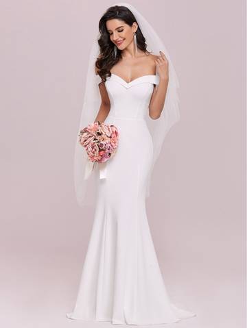 Teresa Off Shoulder Tube Mermaid Hem Wedding Dress Wedding Dresses Luxurious Weddings