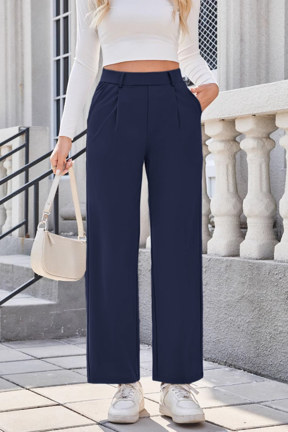 Lovelet High Waist Wide Straight Pants Pants Luxurious Weddings