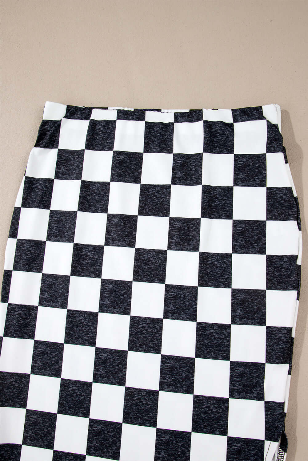 White Checkered Print Side Slit High Waist Midi Skirt Bottoms/Skirts & Petticoat Luxurious Weddings