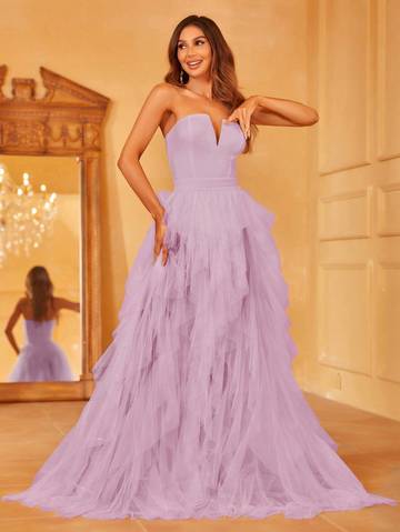 Off Shoulder Ruffle Trim Mesh Overlay Wedding Dress Wedding Dresses Luxurious Weddings