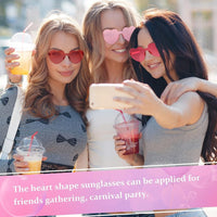 12Pcs Heart Shape Rimless Sunglasses for Women Party Glasses Luxurious Weddings