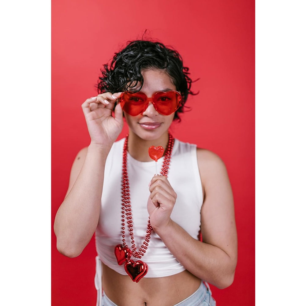 12Pcs Heart Shape Rimless Sunglasses for Women Party Glasses Luxurious Weddings