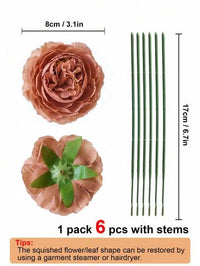 6pcs Artificial Peony Flower Heads Artificial Flowers Luxurious Weddings