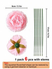 6pcs Artificial Peony Flower Heads Artificial Flowers Luxurious Weddings
