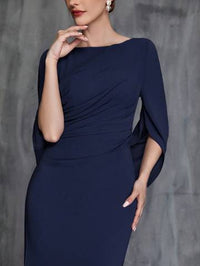 Formal Mermaid Dress With Front Pleat And Back Train Mother of the Bride Dresses Luxurious Weddings