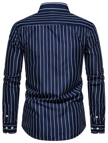 Men's Striped Button-Front Shirt Men Shirts Luxurious Weddings