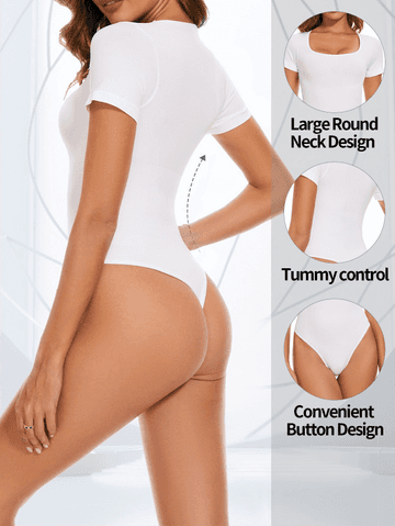 Seamless Short Sleeve Jumpsuit: Abdomen Compression and Butt Lifting Luxurious Weddings