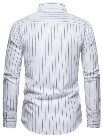Men's Striped Button-Front Shirt Men Shirts Luxurious Weddings