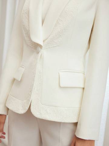 Woven woman's shawl collar lace Blazer Women Blazers Luxurious Weddings