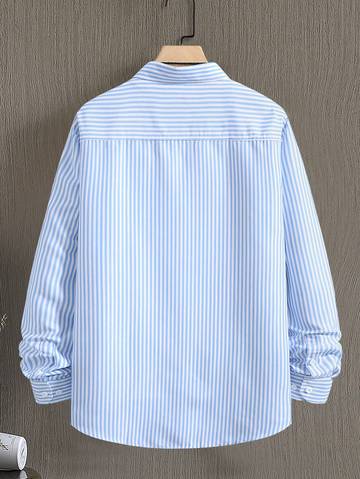 Men's Striped Button-Front Shirt Men Shirts Luxurious Weddings