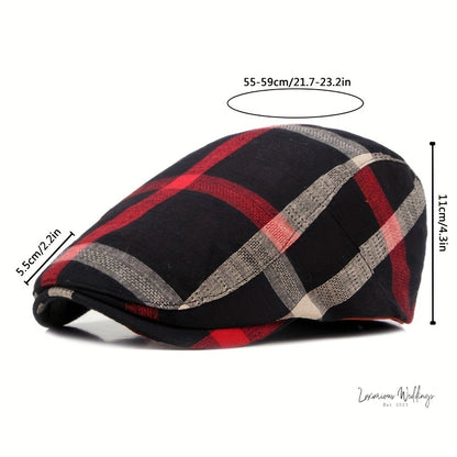 Vintage Plaid Striped Newsboy Cap for Men - Gatsby Themed Wedding Accessory Hat Luxurious Weddings